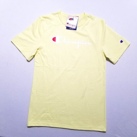 Champion Men's‎ Classic T-Shirt Screen Print Script Logo NWT - Picture 1 of 3